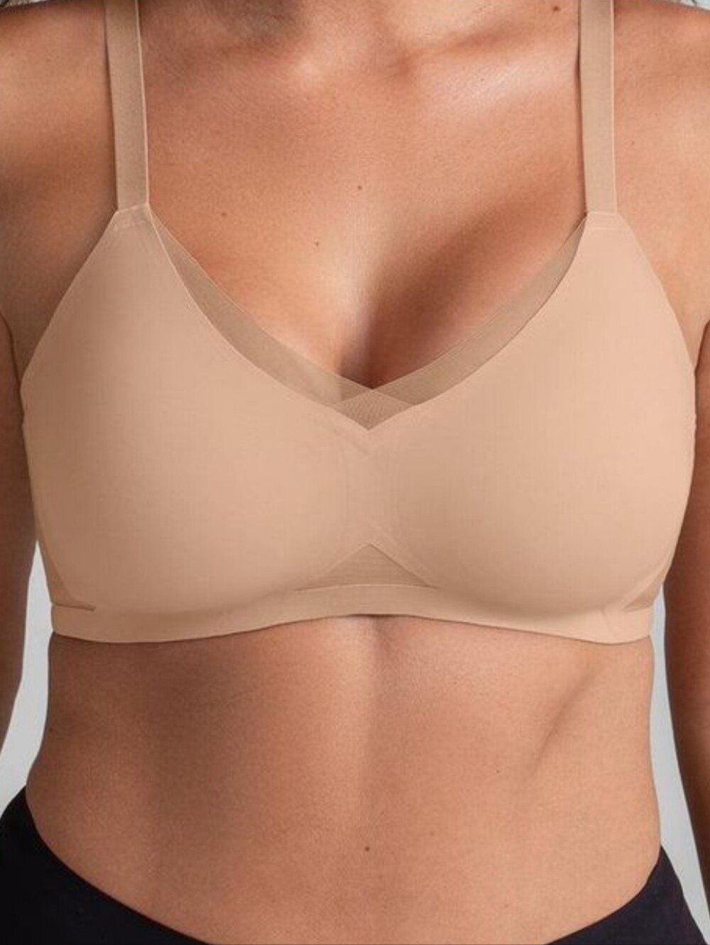HoneyLove CrossOver Wireless Bra Sand Size XL Padded Beige Convertible Strap